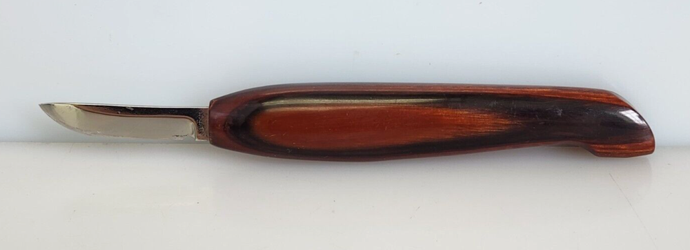 7" Brown Wood Carving Knife with 2" Blade, Unknown Maker