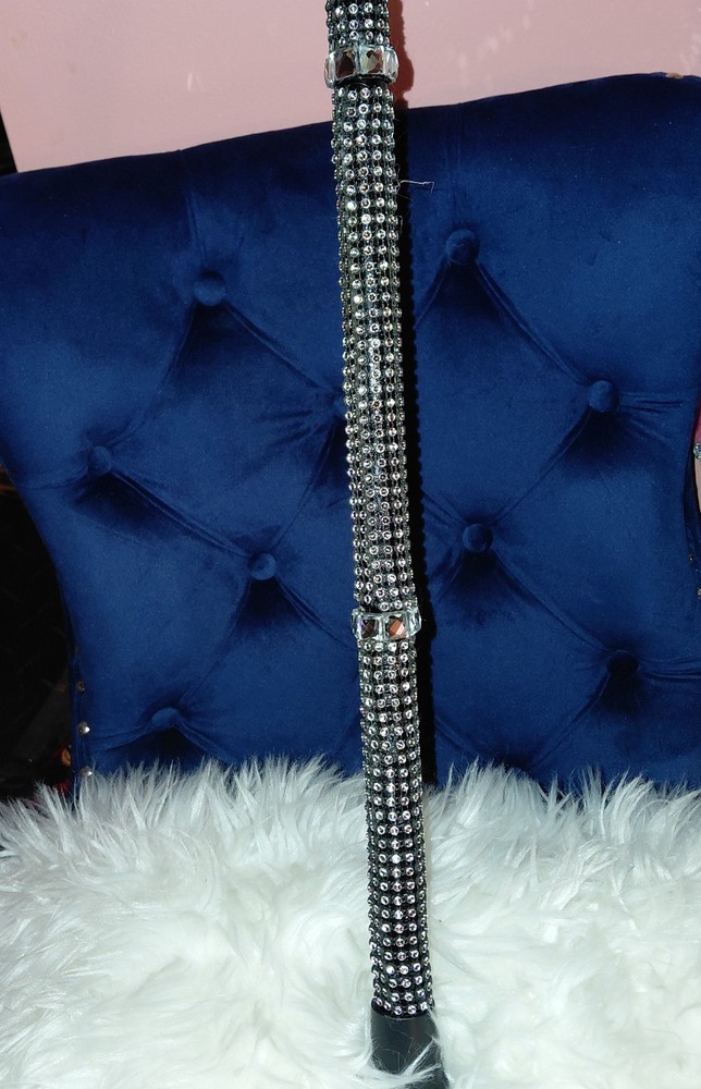 NEW REDESIGNED UPCYCLED WALKING CANE ADJUSTABLE FOLDABLE BLACK BLING-BLING...