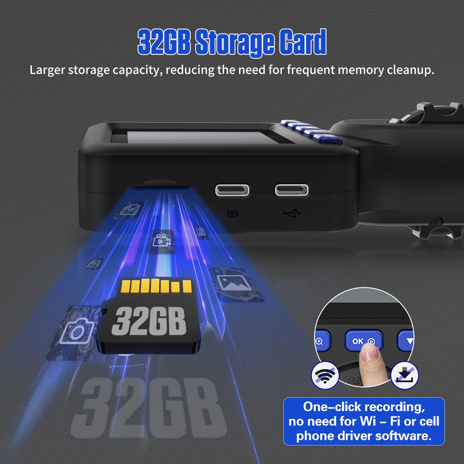 Industrial Camera 2 way 210° Borescope Endoscope with Lights Inspection Camera