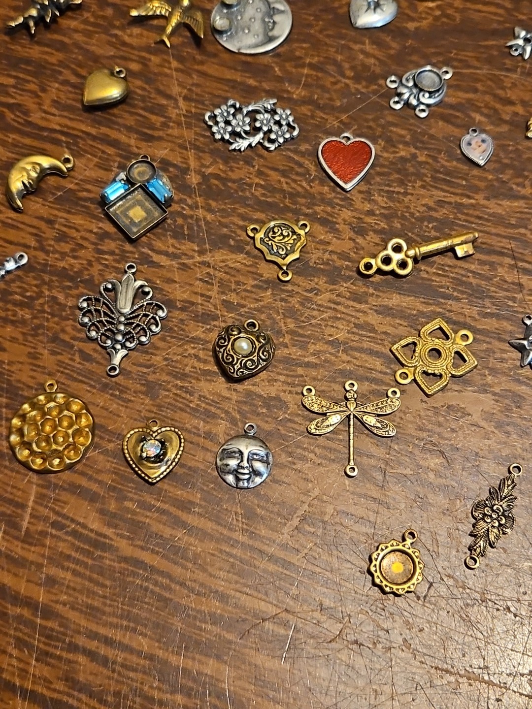 Lot Of 50 Mixed Parts Pcs France Vintage 60s Brass Stampings Findings Jewelry 20