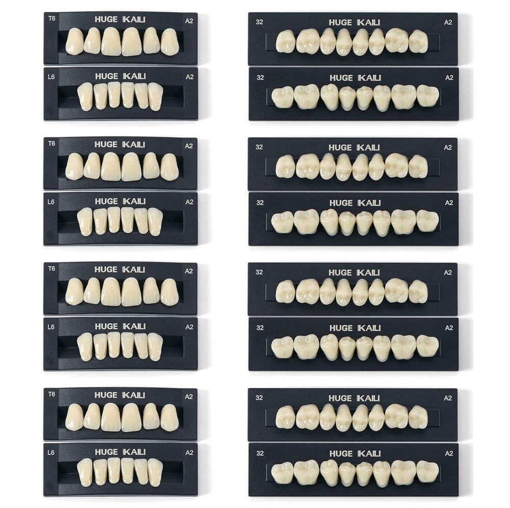 28Pcs Dental Temporary Denture Resin Teeth False Teeth Set A1/A2/A3 Upper&Lower