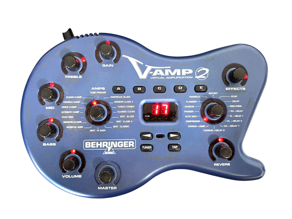 Behringer V-Amp 2 Virtual Amplifier Guitar Processor, Duel Foot Switch, Bag