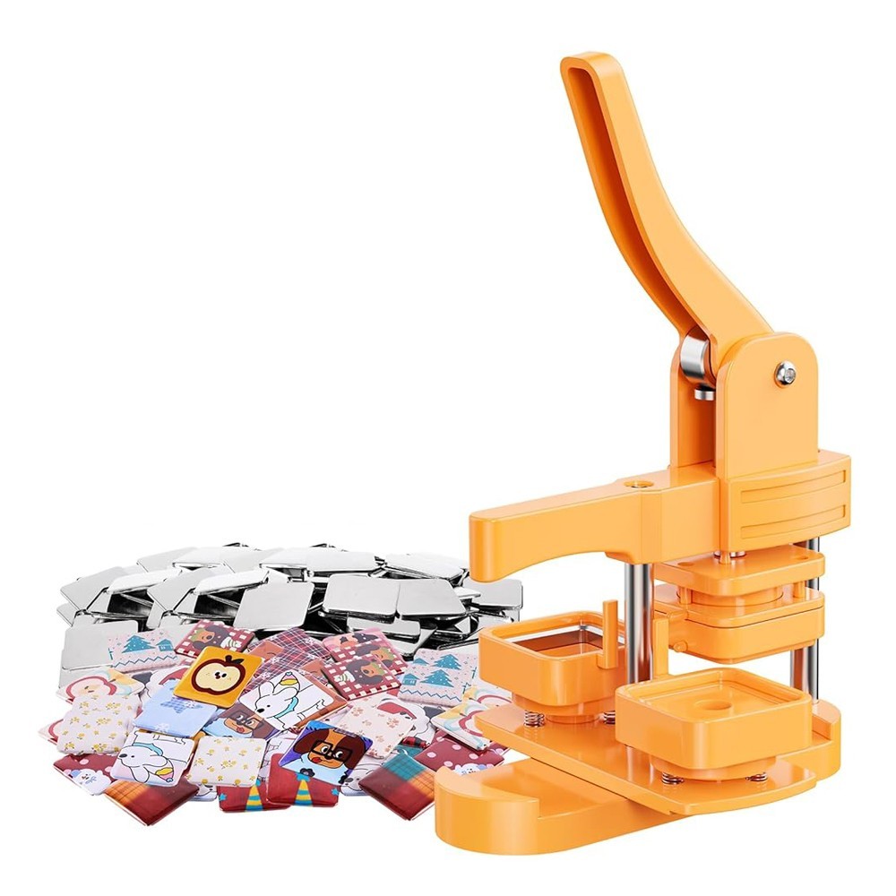 55MM/1.97" Square Button Maker Badge Button Press Machine DIY Fridge Magnet Pin