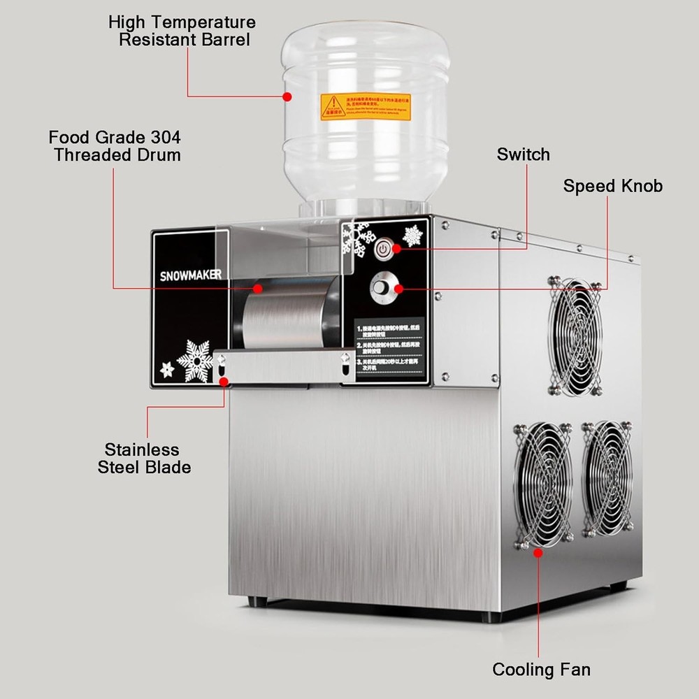 Commercial Snowflake Ice Machine Korean Shaved Ice Machine Automatic IceCrusher