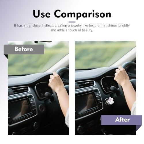 Resin Flower Engine Ignition Button Cover, Push Engine Button 1 PC Purple