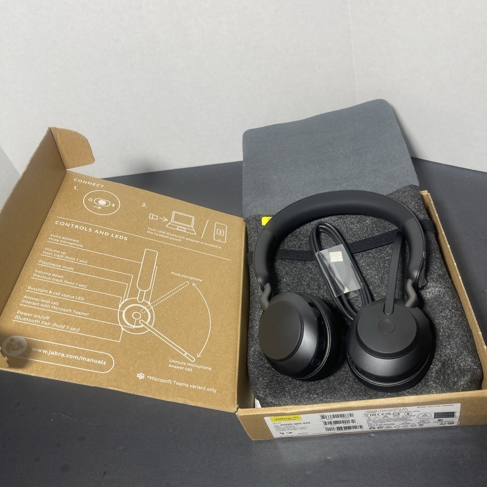 Jabra Evolve2 65 Wireless Headset USB Stereo UC