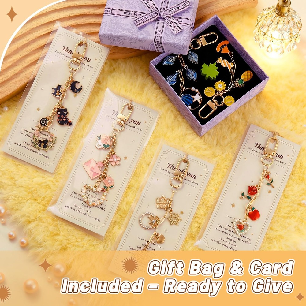 52 Set Lip Gloss Keychain Making Kit, Gold Keychain Clips Hooks with Extender...