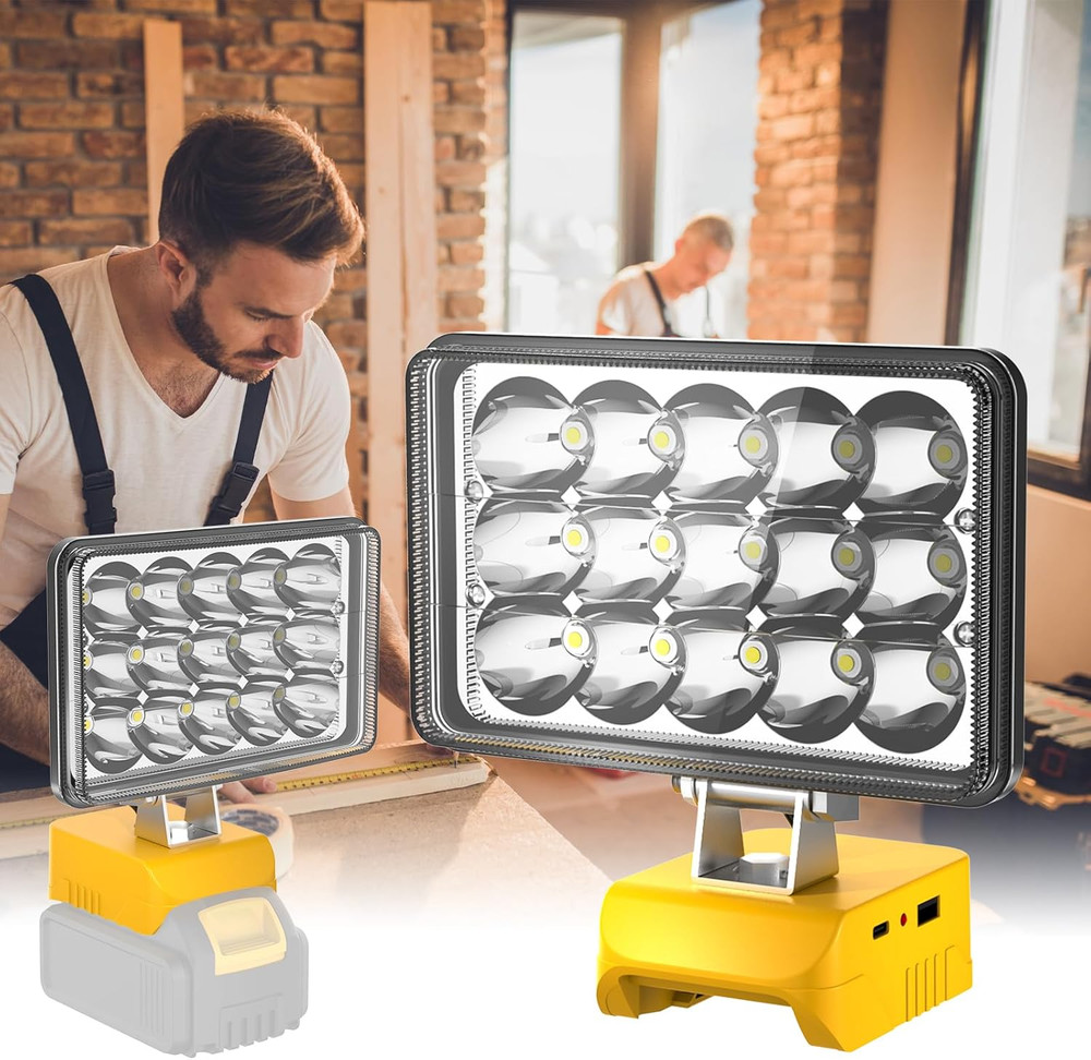 75W LED Work Light, 7500LM Portable Flashlight Compatible with Dewalt 20V Max Ba