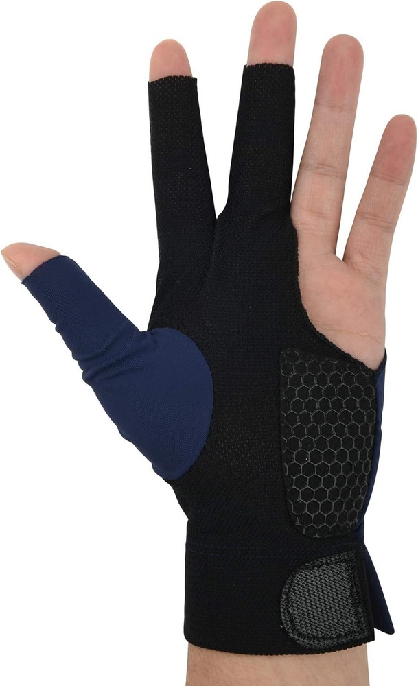 Professional Left Hand Billiards Glove - 3 Finger Design with Stability Pad