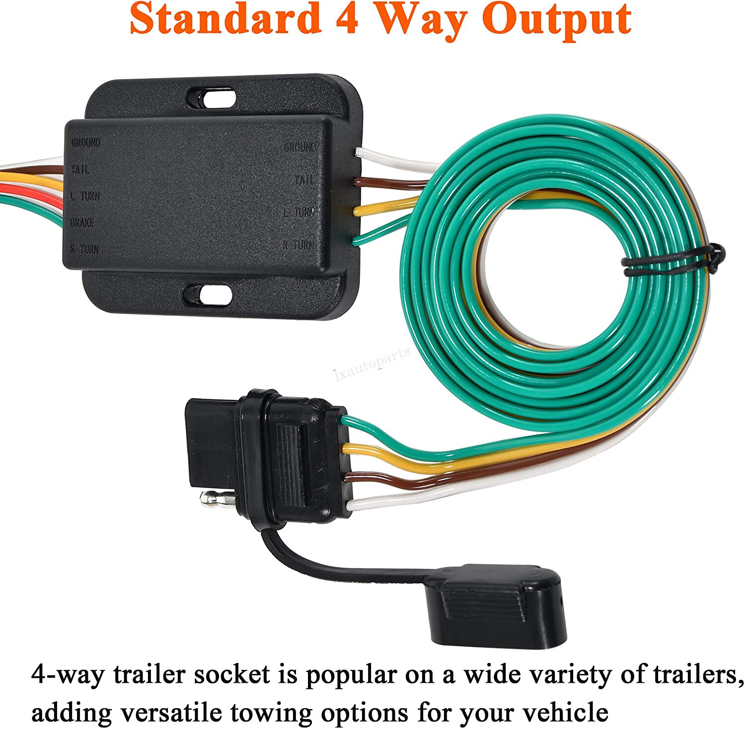 RV Trailer Tow Light Wiring Connector 4 Way Flat 55336 For Honda Pilot 2003-2008