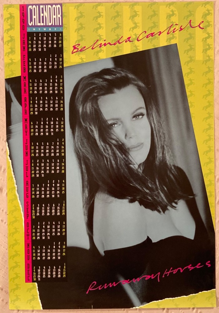 Belinda Carlisle 1990 Calendar Promo Poster Runaway Horses Go-Go’s O