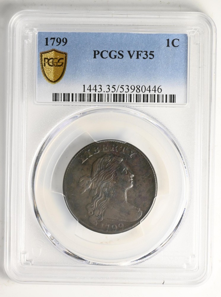 1799 DRAPED BUST 1C PCGS VF 35 BN