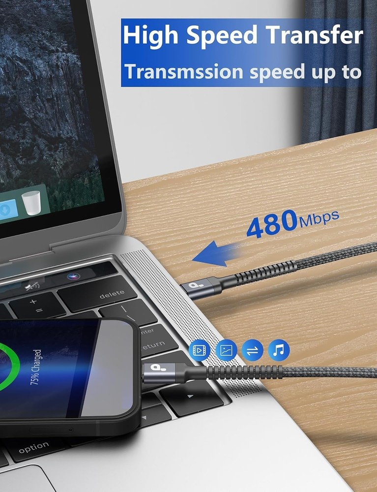 USB C to C Cable 10FT, 2Pack C Charger Cable, Long 10FT 2Pack, Grey