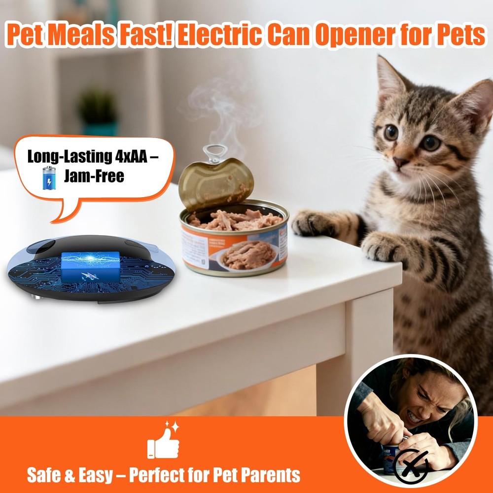 Automatic Electric Can Opener, Rechargeable Can Openers Smooth Edge - Electri...