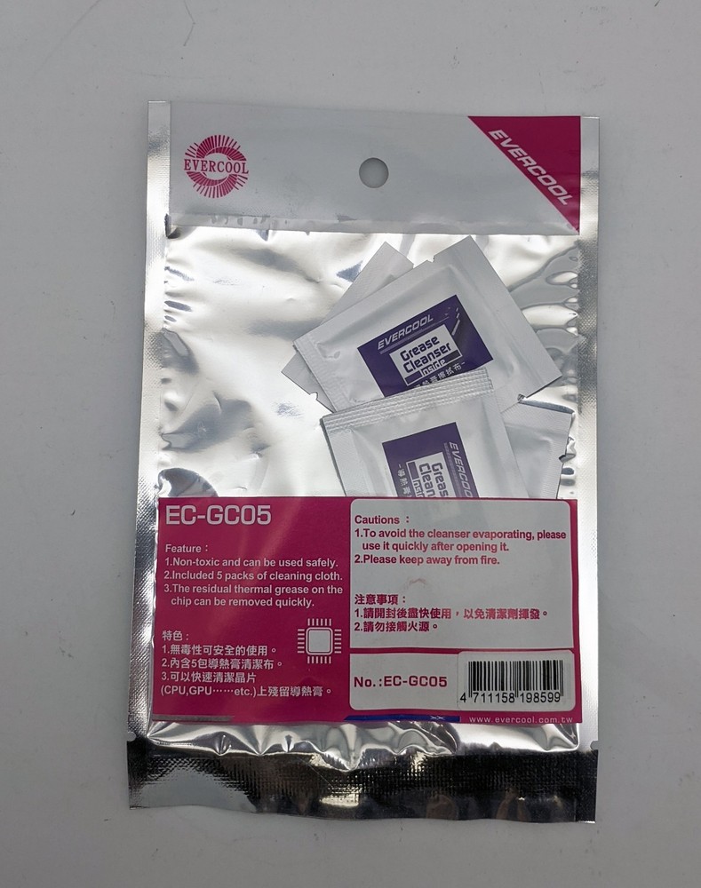 20-Pack: Evercool EC-GC05 Thermal Compound Grease/Paste Remover Cloth Cleaner