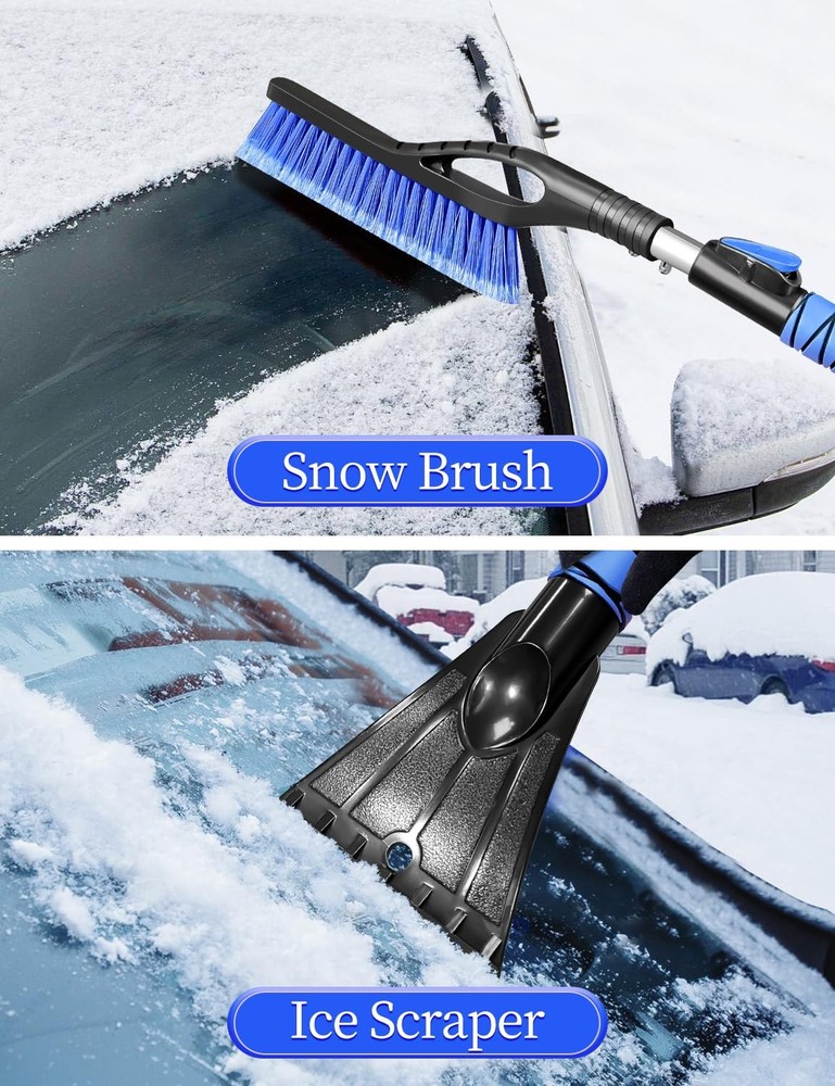 Extendable Snow Brush and Ice Scraper for Car Windshield and Windows