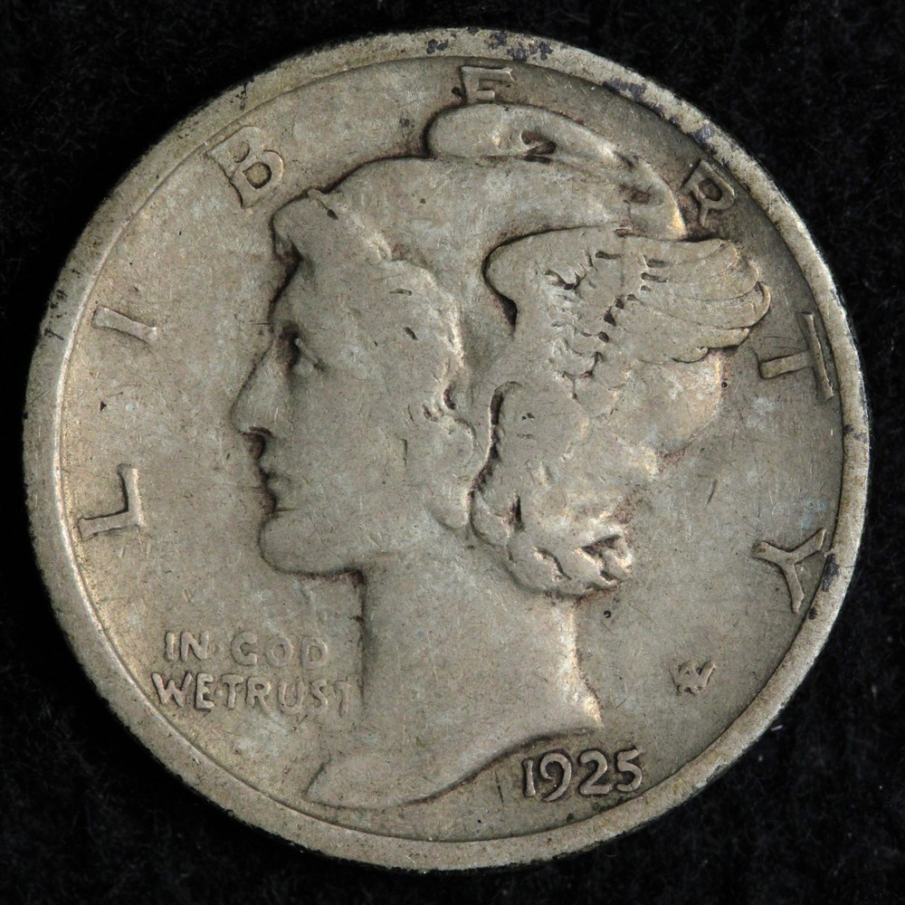 1925-D Mercury Silver Dime VF+ E254 SGNM