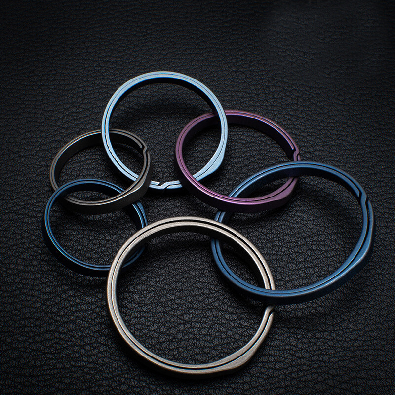 3PCS TC4 Titanium Alloy Key Ring Outer Diameter 20mm/26mm/33mm EDC Tool