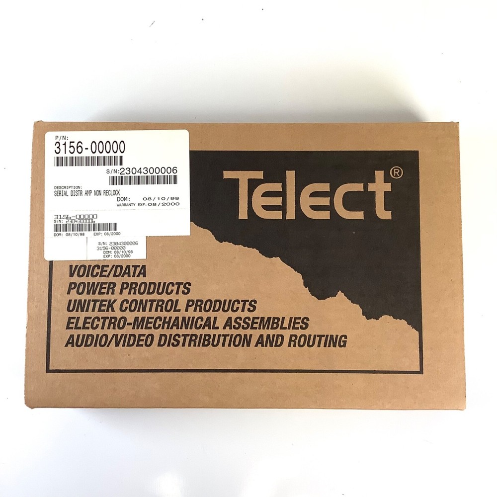 NEW Telect Serial Distribution Amplifier SDDA Model 3156 Non Reclocking NOS
