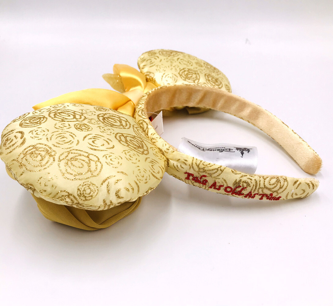 Disney Parks Beauty and the Beast Belle Minnie Mouse Ears Bow Headband