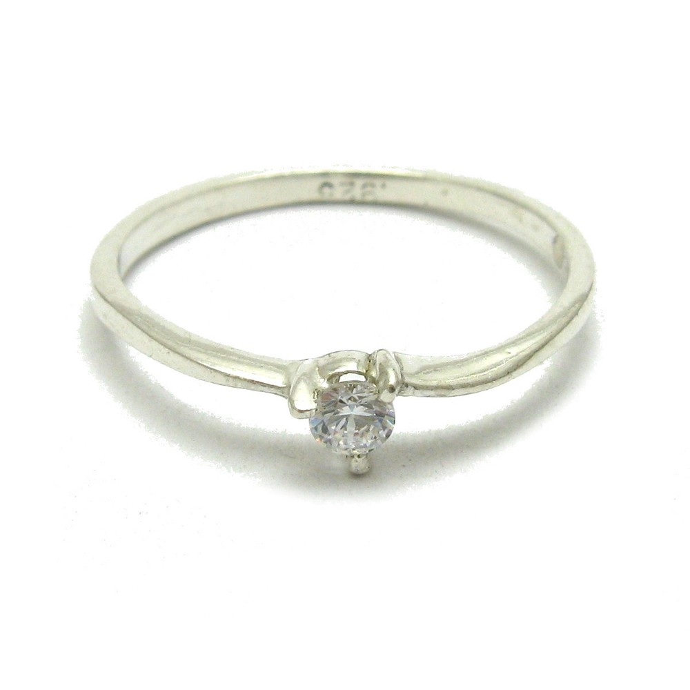 Small Real Sterling Silver Ring Genuine Solid 925 With 3mm Cubic Zirconia