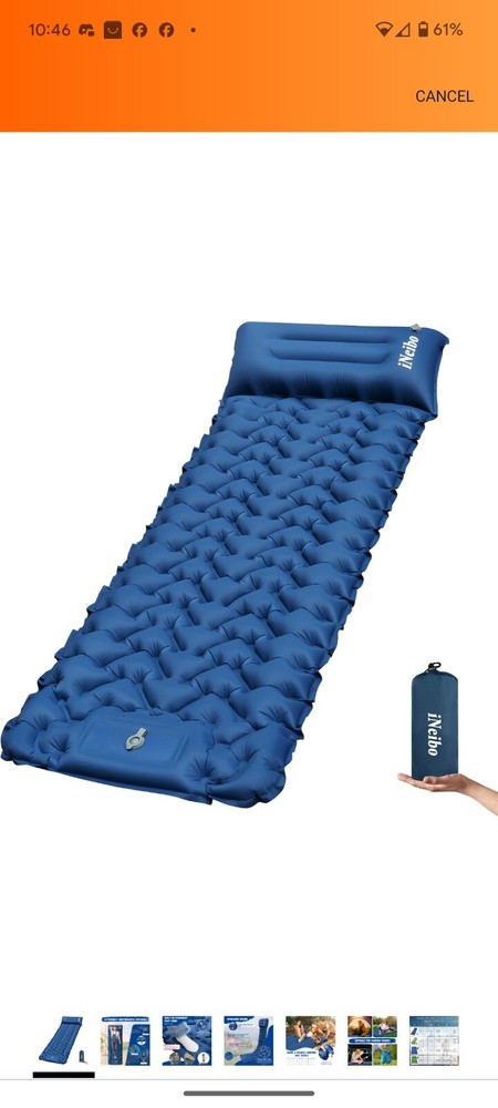 iNeibo Sleeping Pad for Camping - Inflatable Sleeping Pad with Pillow...