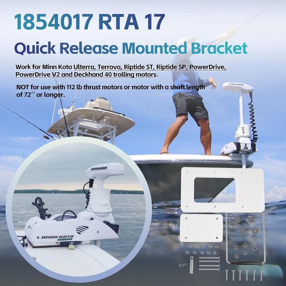 For Minn Kota Quick Release Bracket 1854017 RTA-17 fits Riptide White