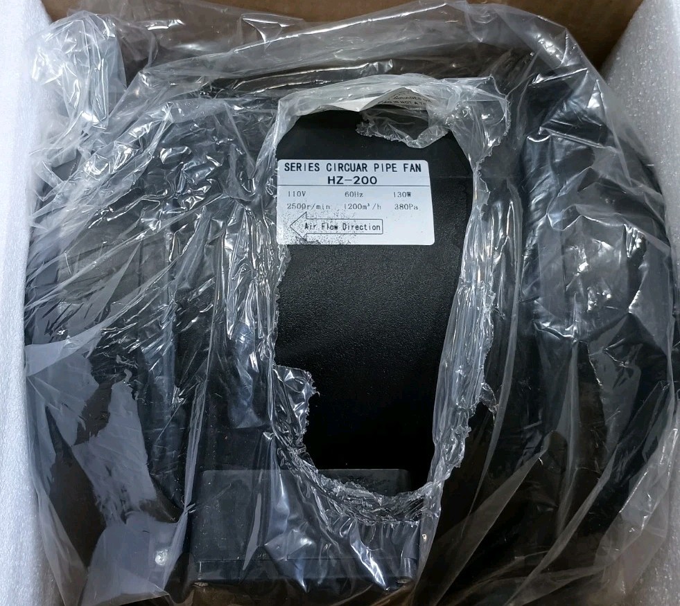 Exhaust Inline Duct Fan Black Round