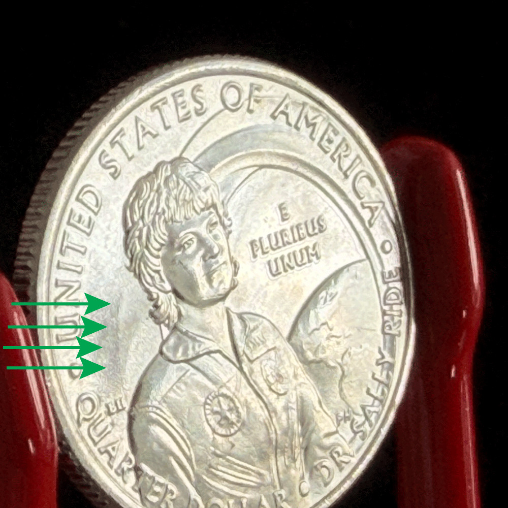 2022-P Sally Ride Quarter Major Mint Error “Ghost Comet Tail” UNC Uncirculated