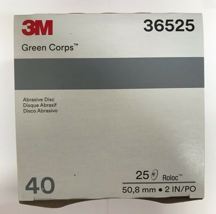 3M Green Corps Roloc Grinding Discs 2" 40 Grit 3M 36525 replacement for 3M 01398