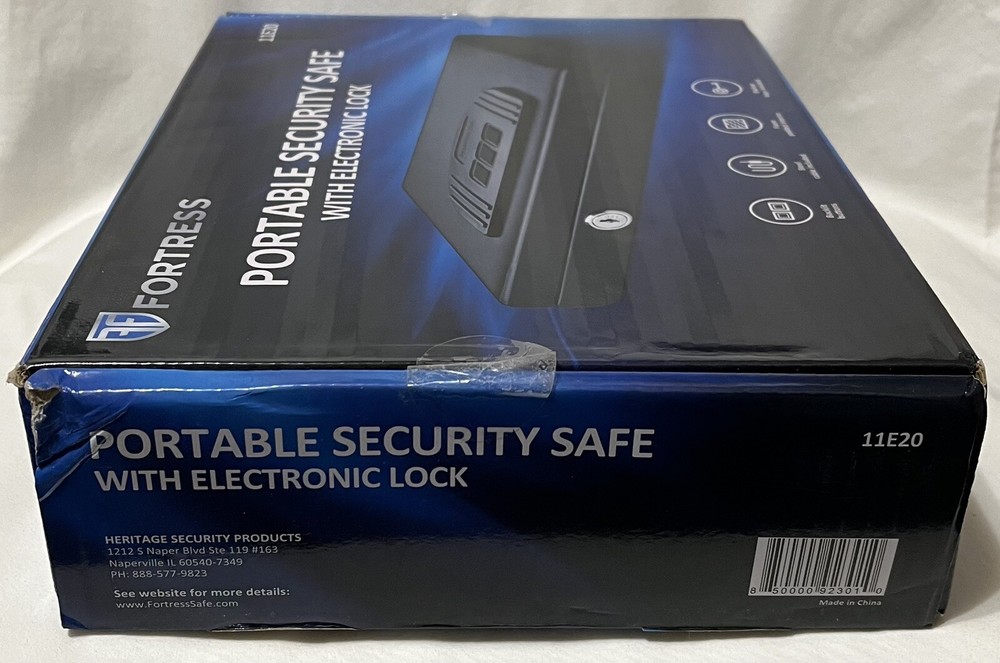 Fortress 11E20 Portable Security Safe Electronic Lock Backup Key TSA Compliant