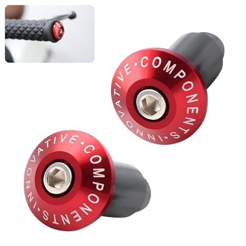 2 PCS 7/8" Motorcycle Handlebar End Caps, Universal Handle Bar End Weights Red