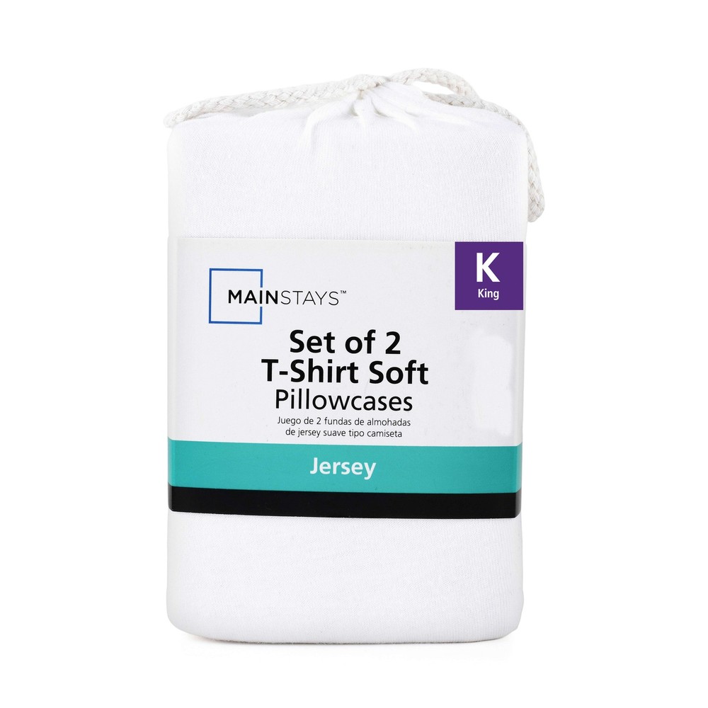 Extra Soft Jersey Pillowcase Set, King, Arctic White, 2 Pieces