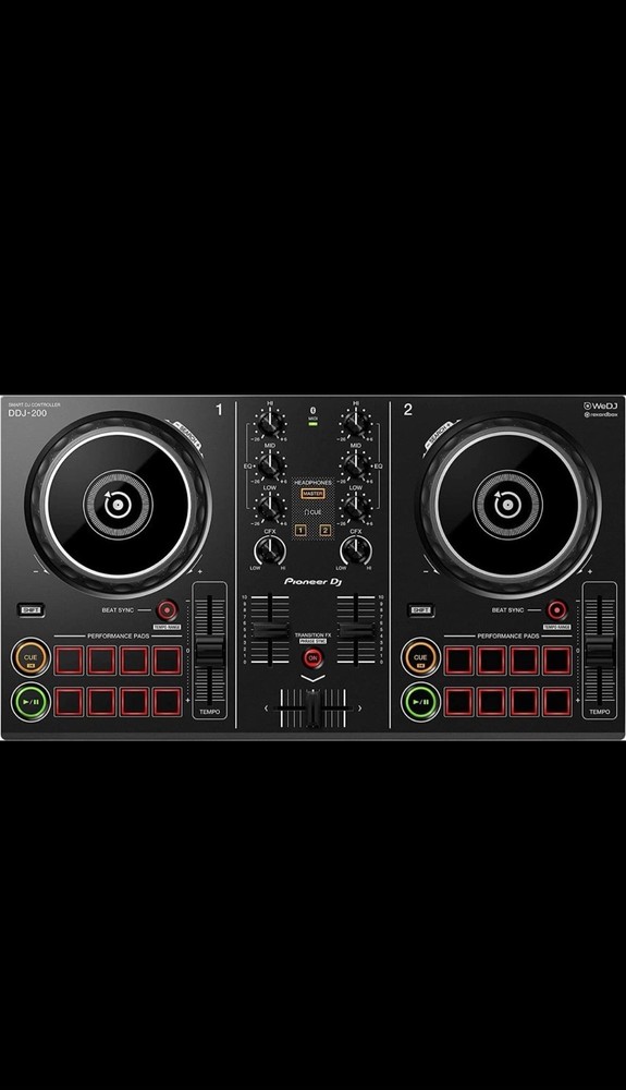 Pioneer DJ DDJ-200 Double Deck Controller Black Performance Pads USB Interface