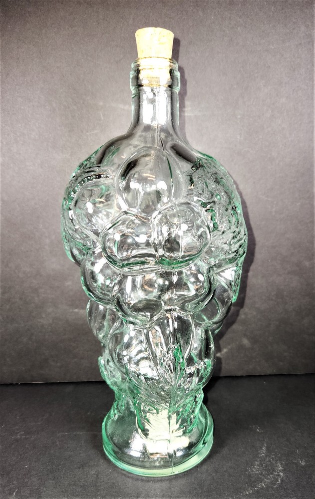 Vimaco HiMark Grape Cluster Corked Bottle Made in Spain 10" Label on Bottom