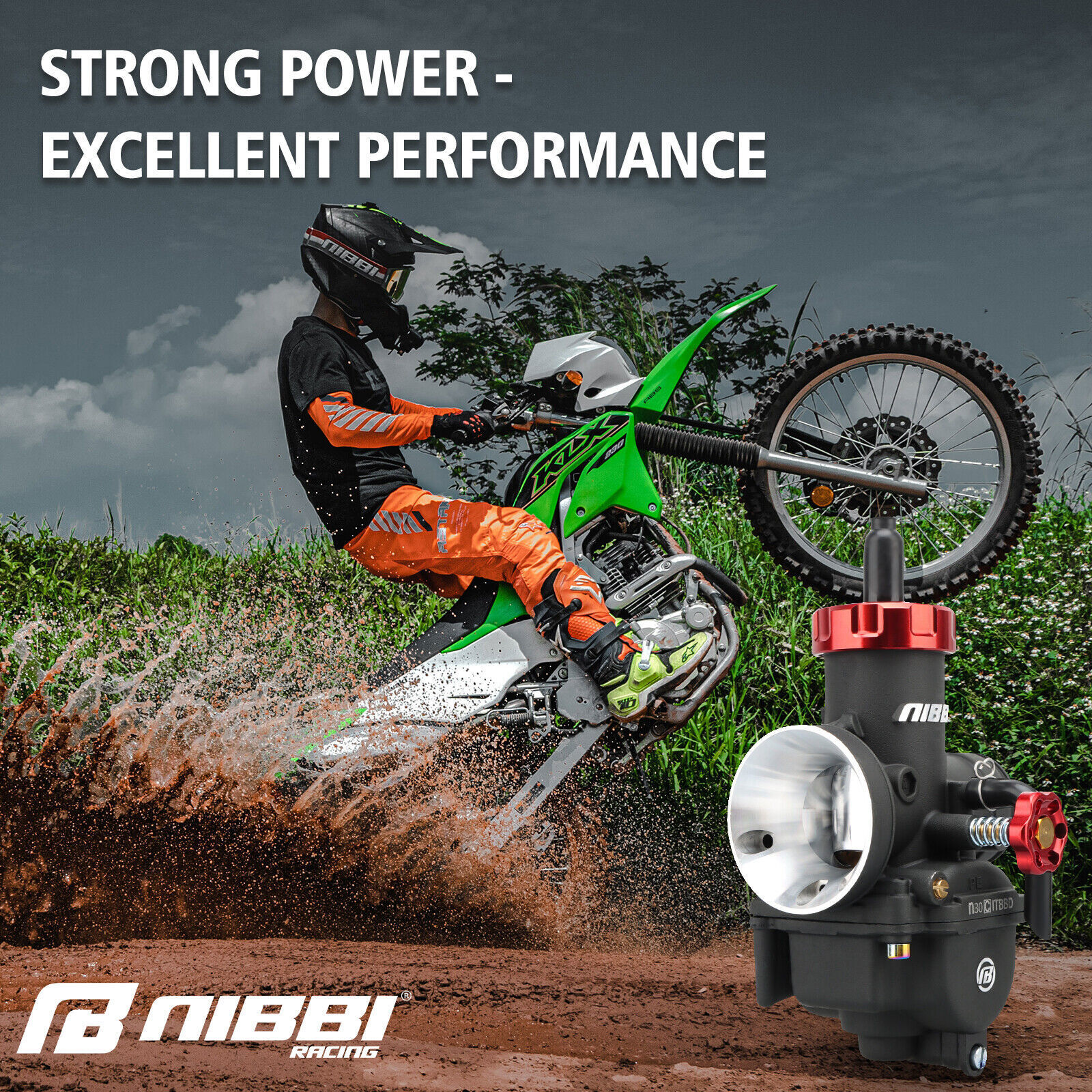 NIBBI Racing Pre-Jetted PE30 Carburetor For Kawasaki Bayou 250 KLF250A 2003-2011