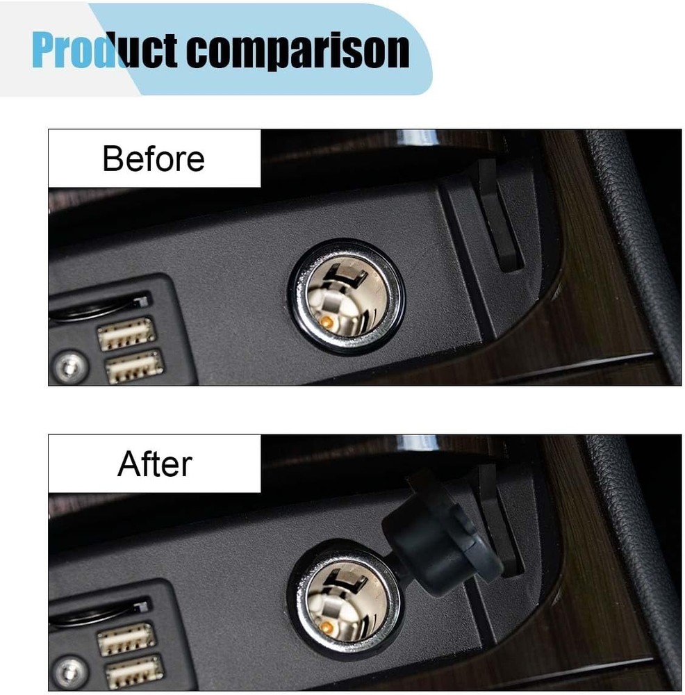 Universal 12V Plug Cover for Cigarette Lighter Socket, Waterproof and Dustproof