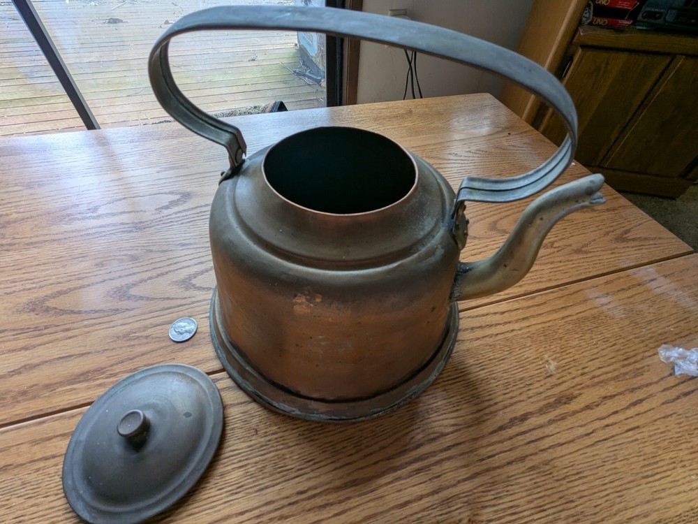 Antique Large Copper Teapot From Turkey