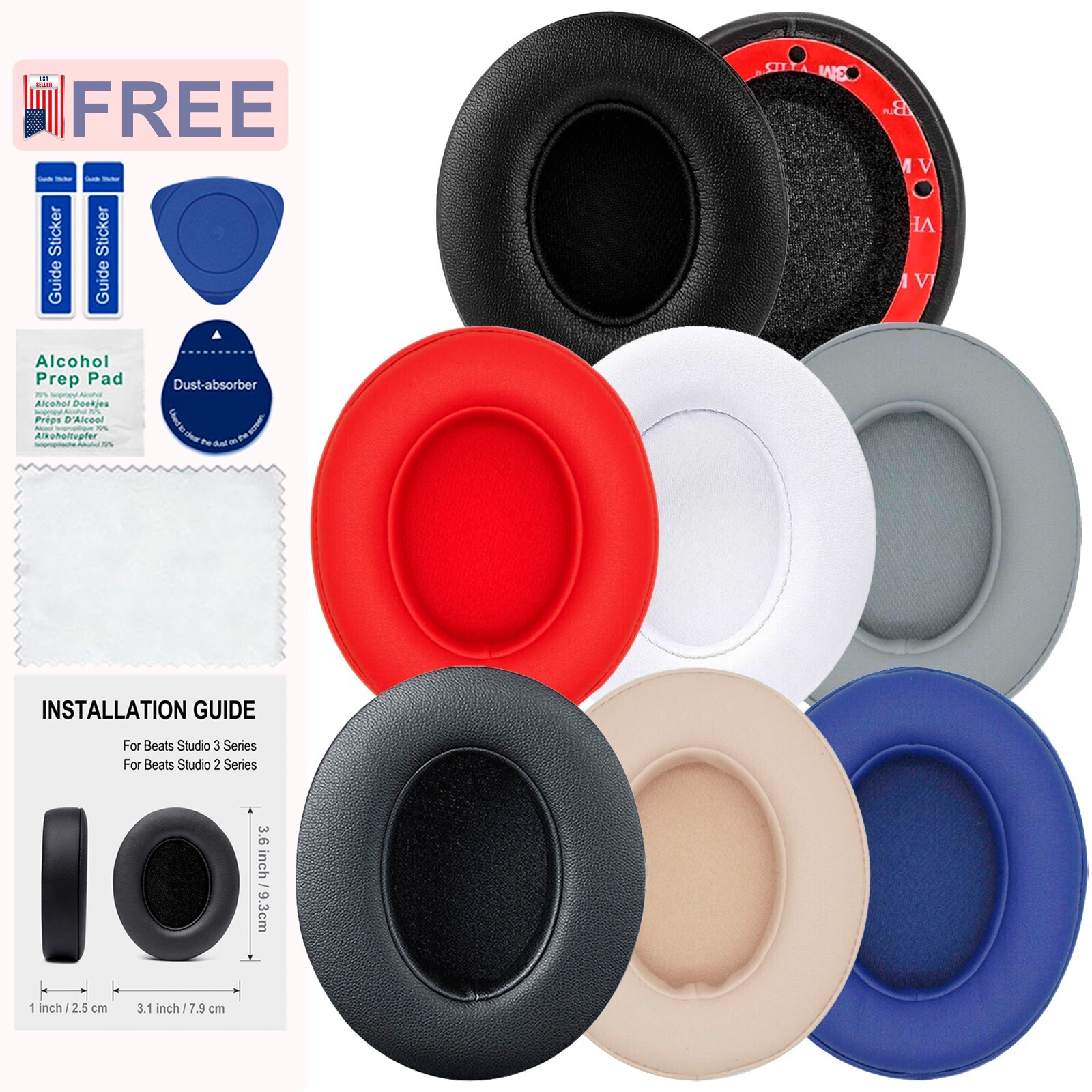 1 Pair For Beats By Dre Studio 2 3 Wireless / Wired Headphones Ear Pad Cushion