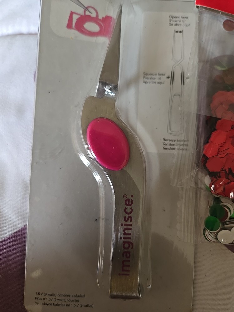 Imaginisce Reverse Grip Angled Precision Tip Tweezers & Craft Materials B53