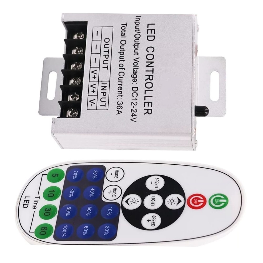 IR 23Keys Remote Controller 360W LED 36A Light Dimmer Wireless 12V 24V DC