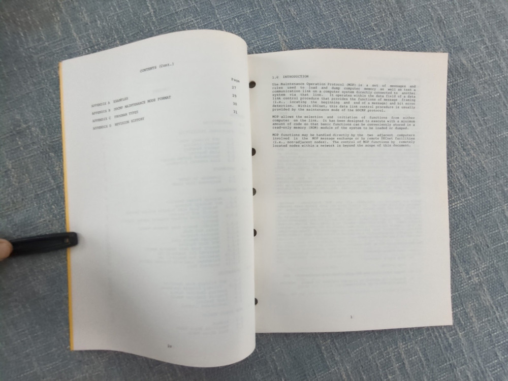 Digital Equipment Corp (DEC) MOP Maintenance Operation Protocol 1978