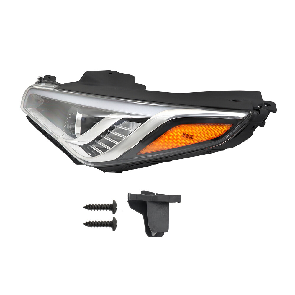 Labwork Left+Right Headlight Assembly For 2015-2017 Hyundai Sonata Chrome Clear