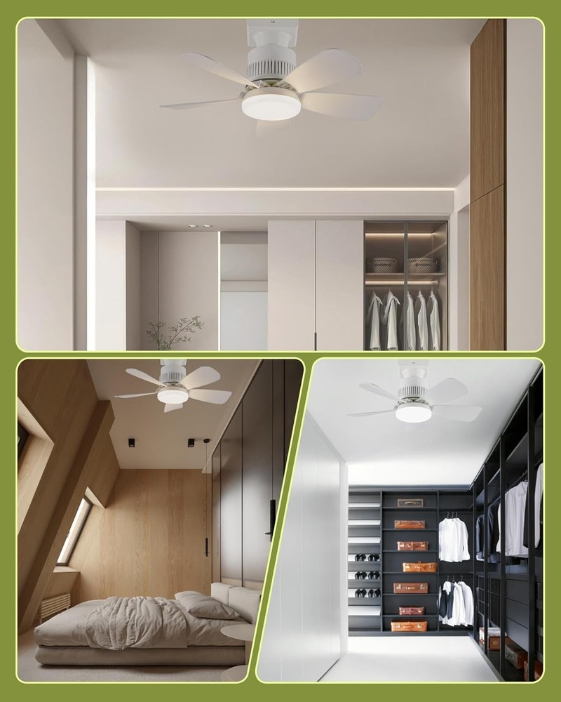 Socket Light Fan with Remote Control - 200% Airflow & Dimmable LED Light