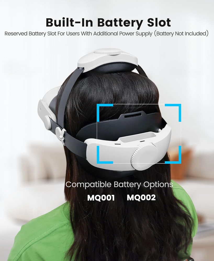 Kawaye for Meta Quest 3S/Quest 2/Quest 3 Head Strap, Double Knobs Adjustable Eli