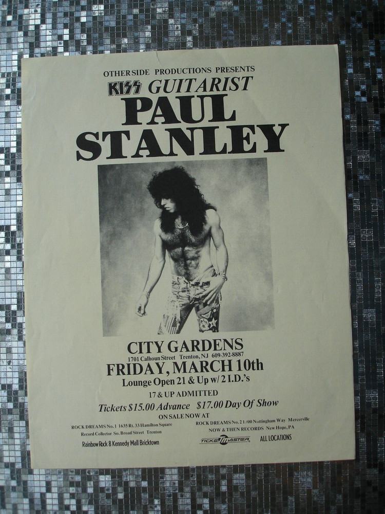 KISS ~ Paul Stanley Solo Tour Flyer Advertisement - Trenton New Jersey 03/10/98