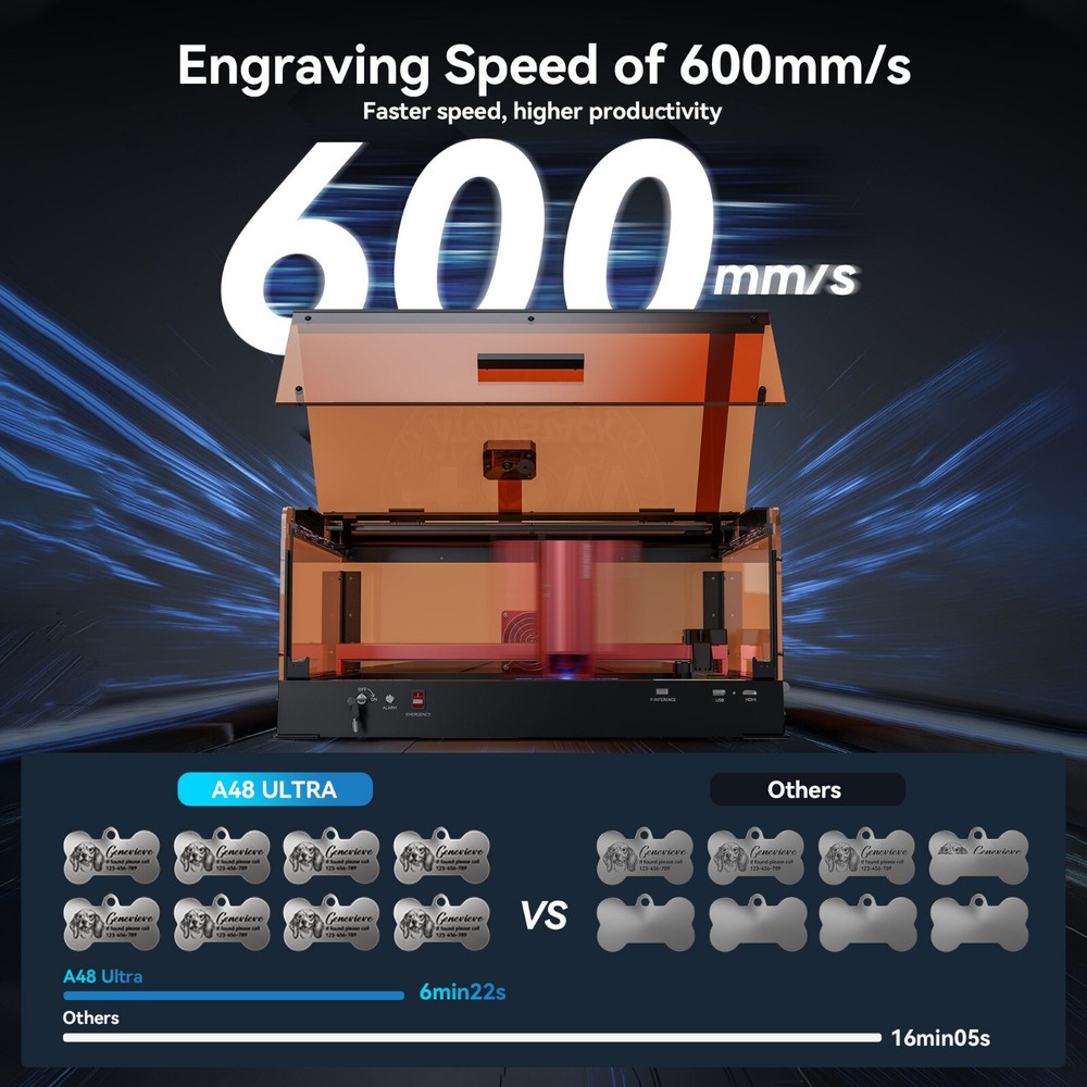 AtomStack A48 Ultra 210W Laser Engraver Engraving Cutting Machine with Enclosure