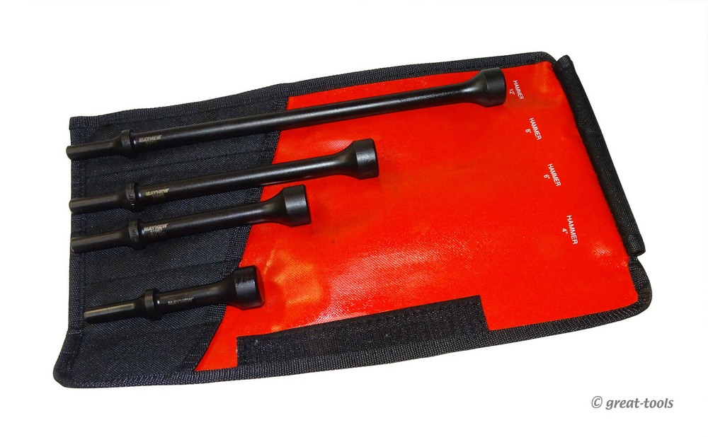 PNEUMATIC HAMMER SET – Mayhew 4-pc air hammers – bits – accessories – tools