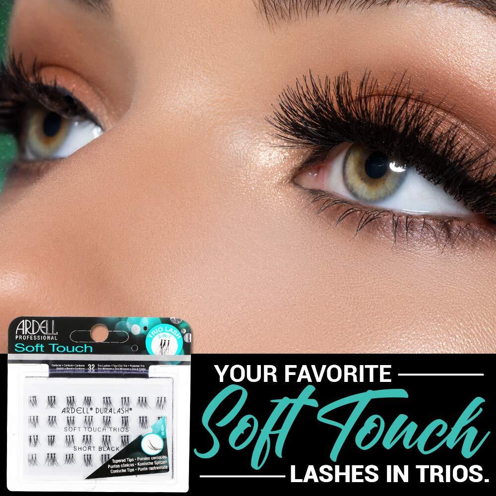 False Eyelashes Soft Touch Trios Individuals Short Black 4 Pack