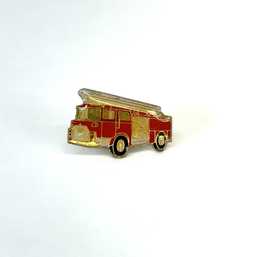 Red Fire Ladder Truck Lapel Hat Jacket Pin First Responder